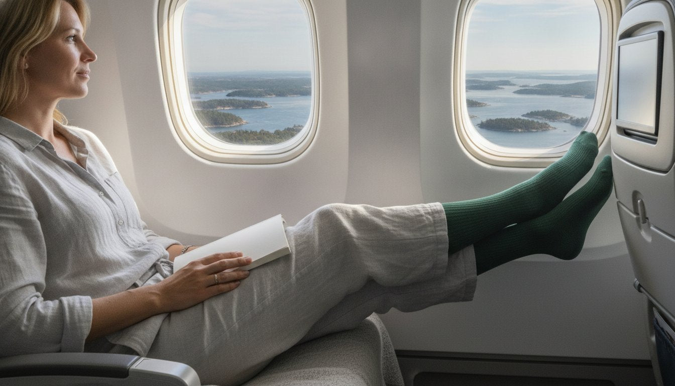 Stödstrumpor för flyg: Din kompletta guide till piggare ben på resan 2026