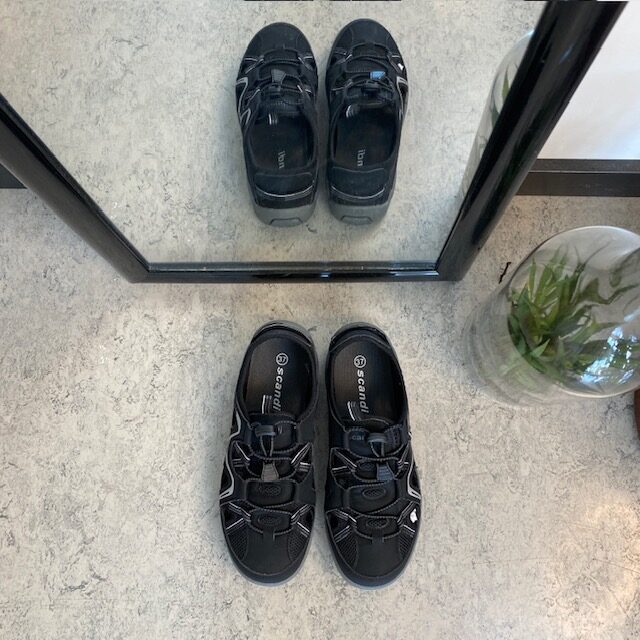 Stängd trekkingsandal i svart – Komfort och funktion i en diskret stil