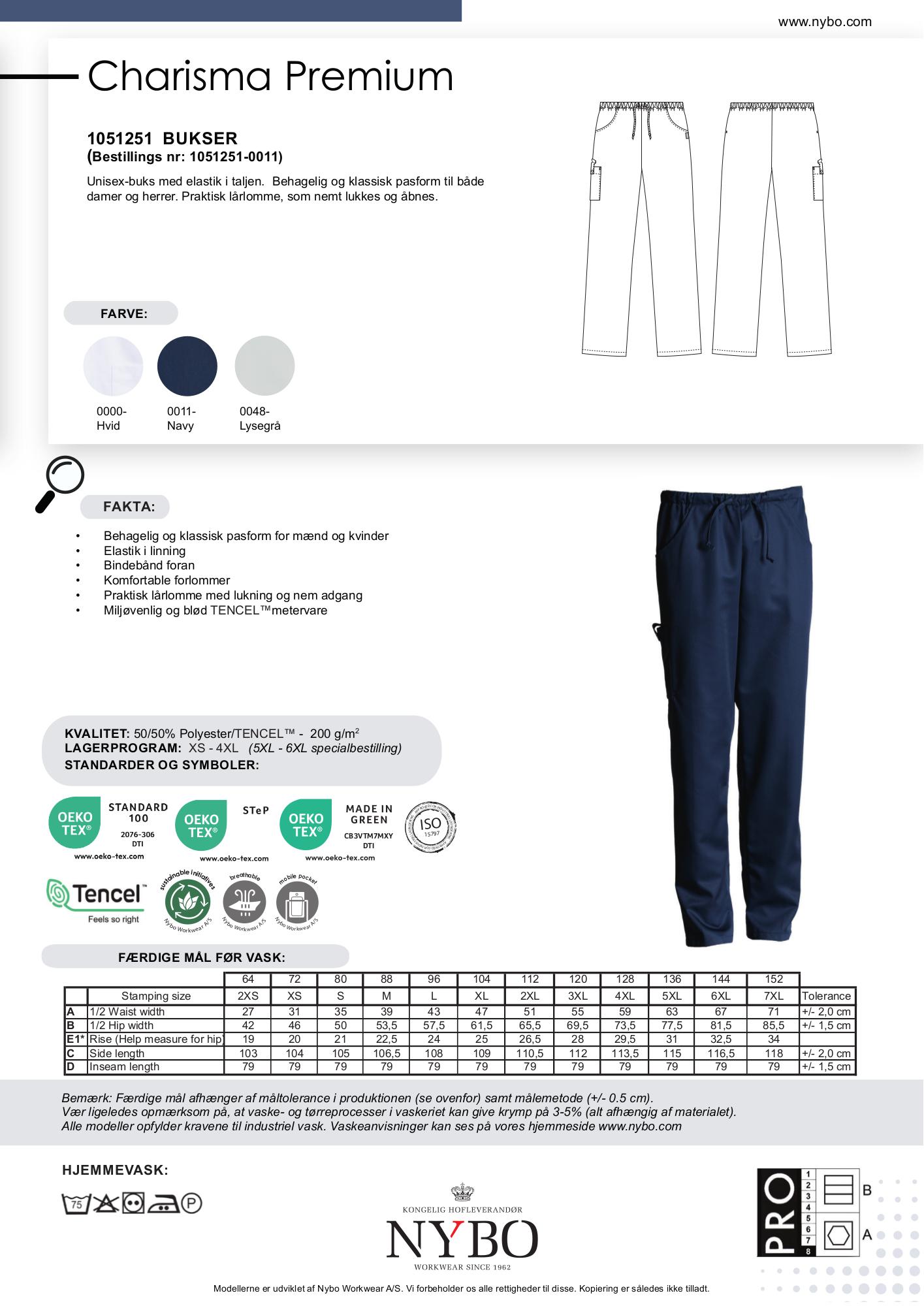 Nybo Navy Unisex Charisma Bukser, resår, temperaturreglerande, slitstark