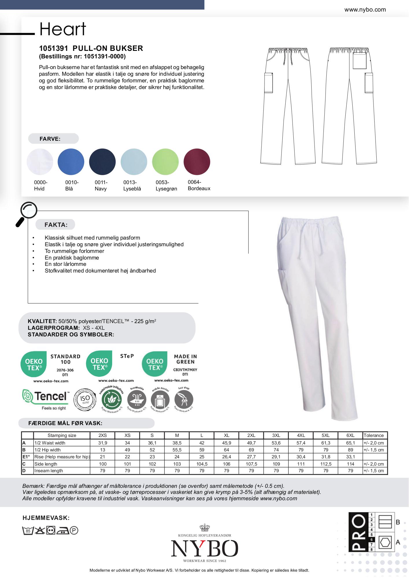 Nybo Vita Unisex Heart Pull-on-byxor, Andningsbara, Resår i Midjan