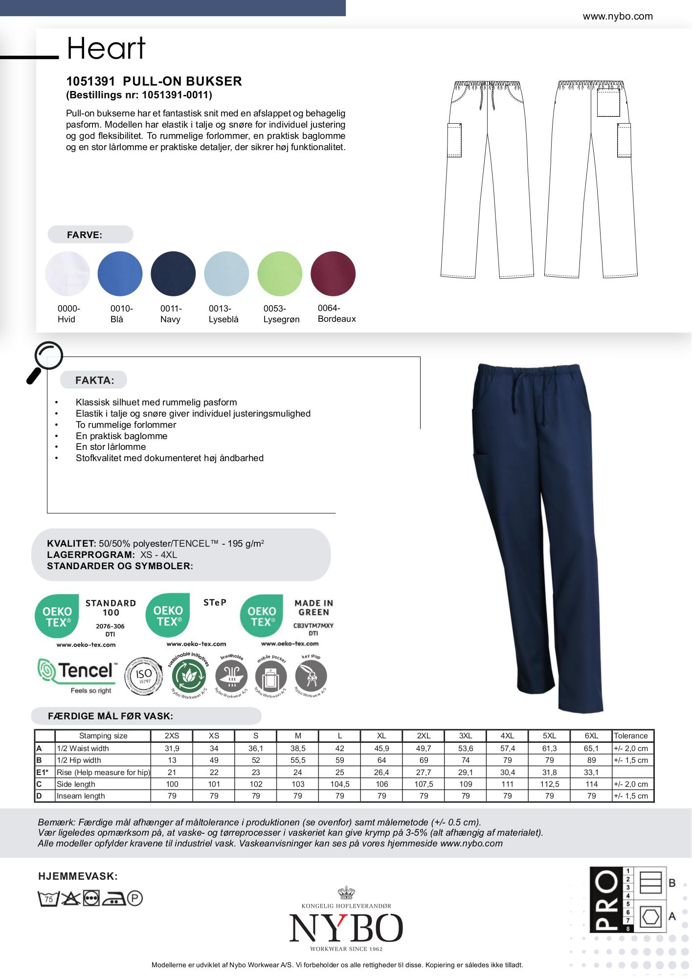 Nybo Navy Unisex Heart Pull-on-byxor, Andningsbar, Rymlig passform