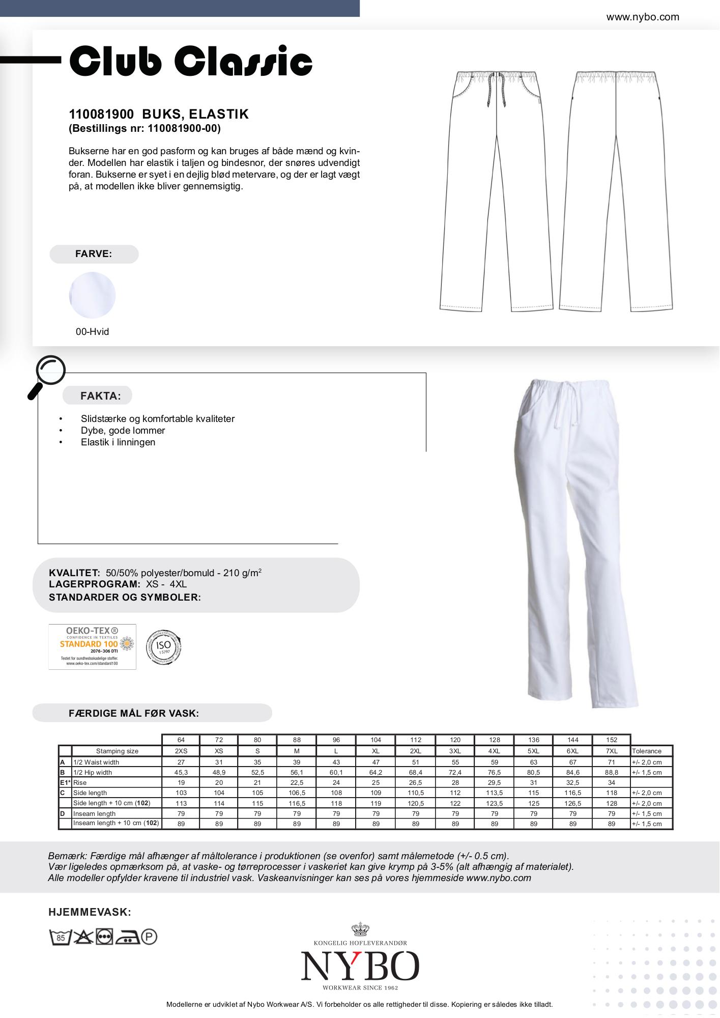 Uniformsbyxor med resår i midjan