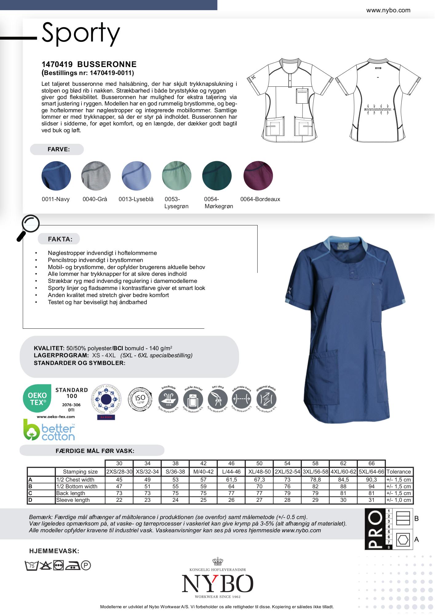 Nybo Navy Damebusseronne Sporty, Stretch, Flexibel, Komfort