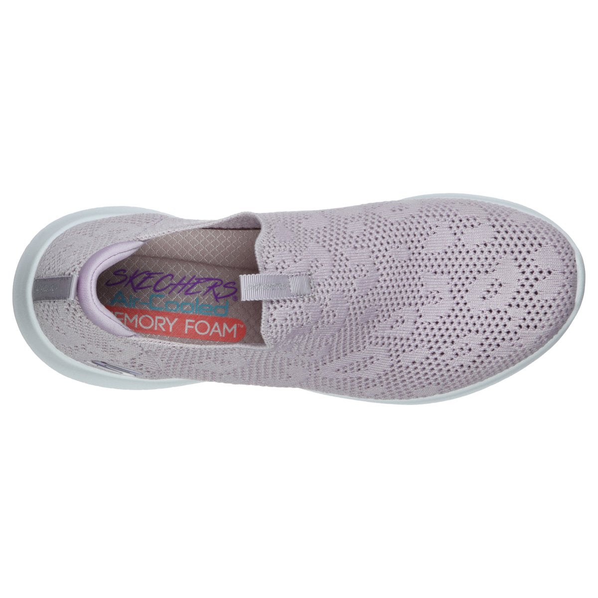 Lavendelfärgad toffel i stickat från Skechers