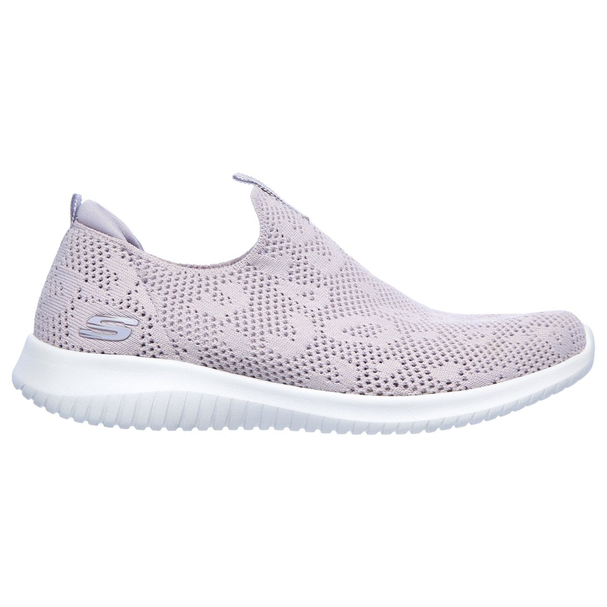 Lavendelfärgad toffel i stickat från Skechers