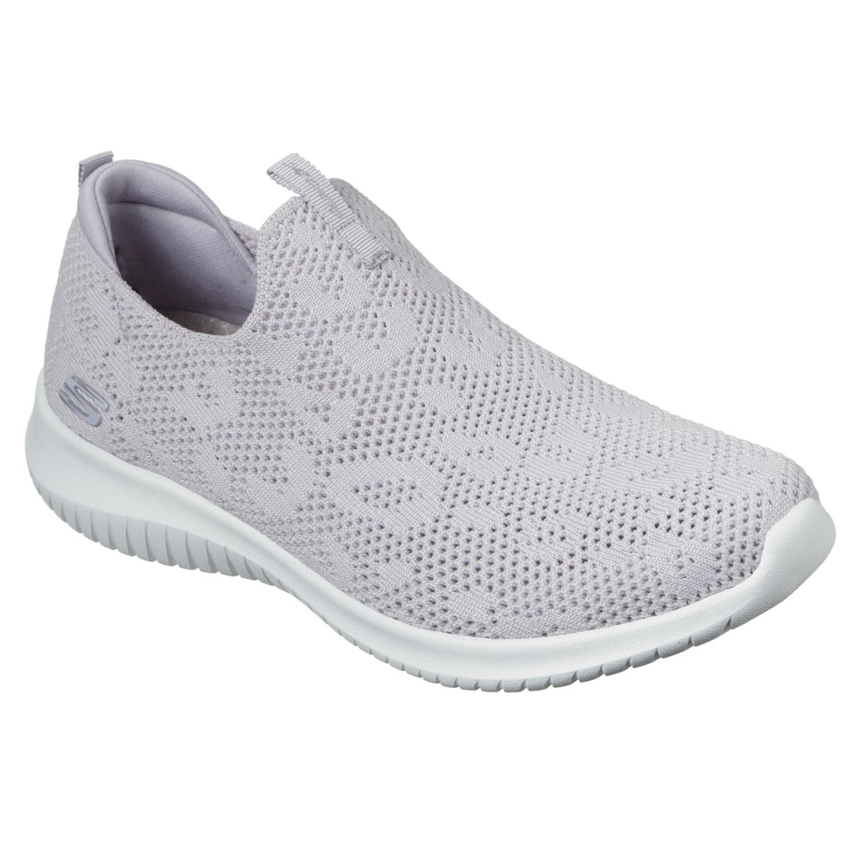 Lavendelfärgad toffel i stickat från Skechers