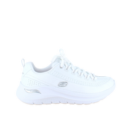 Vita Skechers med slät läderovandel