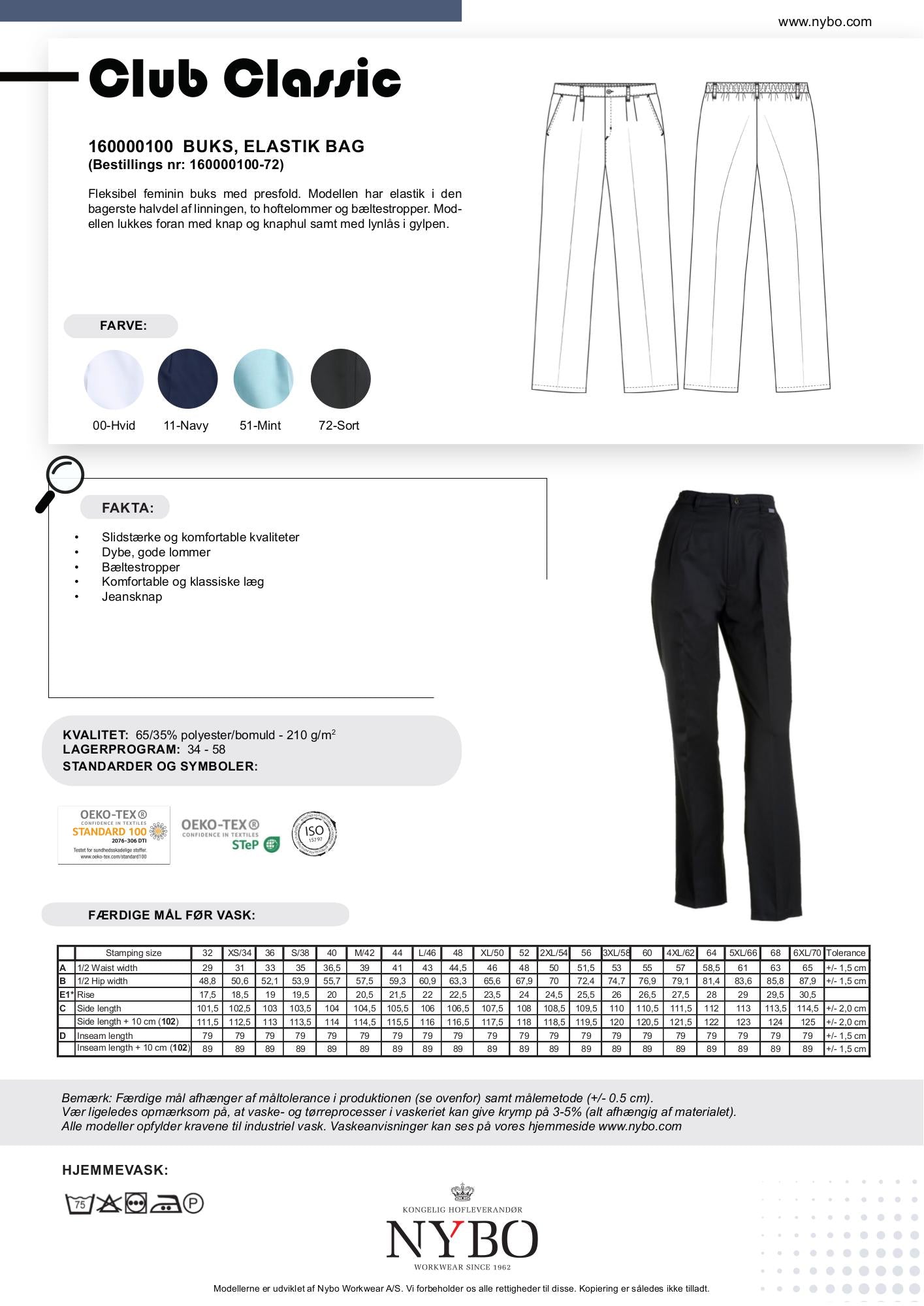 Nybo Sort Dame Club-Classic Buks – elastisk baklinning, flexibel, pressveck