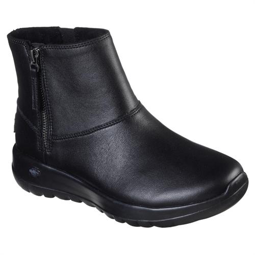 Svart skinnstövel med dragkedja från Skechers