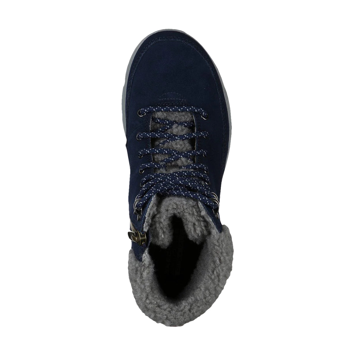 Mörkblå damankelstövel med dragkedja från Skechers