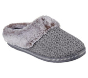 Grå tofflor med konstpäls från Skechers