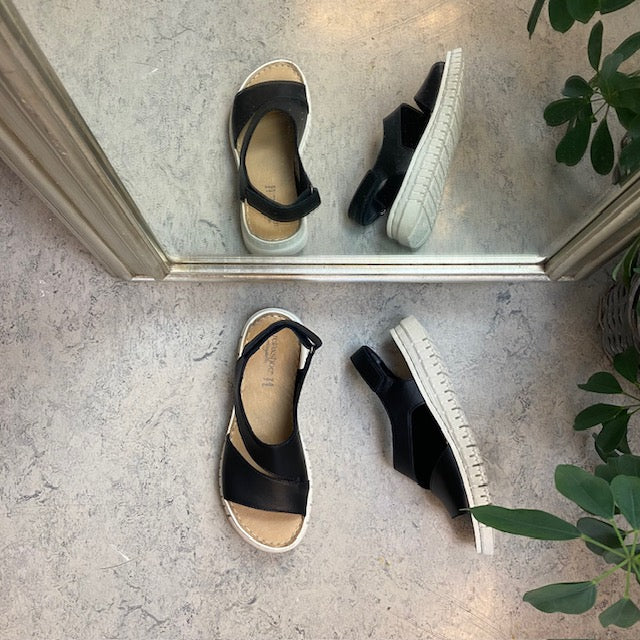 Mjuk svart lädersandal från Relaxshoe