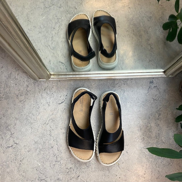 Mjuk svart lädersandal från Relaxshoe
