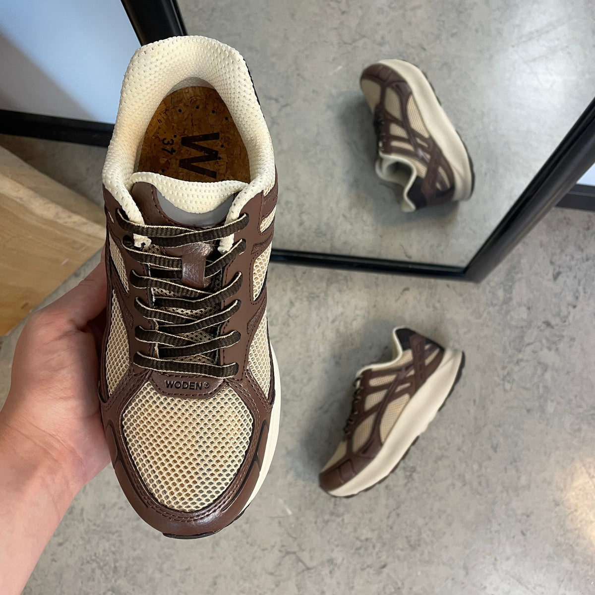 Woden Freja Runner – brun sneaker med lätt rullsula