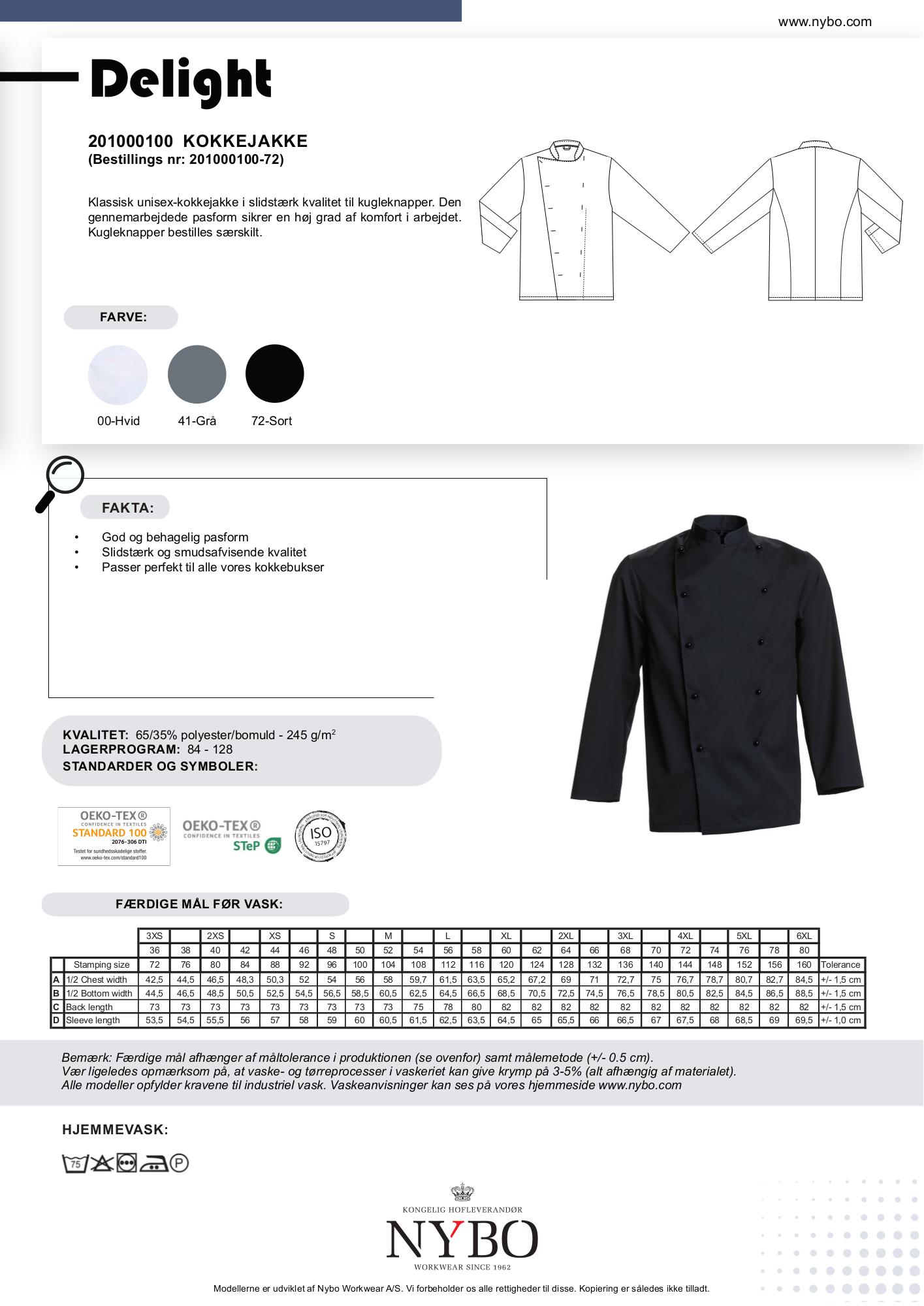 Nybo Svart Unisex Delight Kockjacka, Slitstark, Komfort