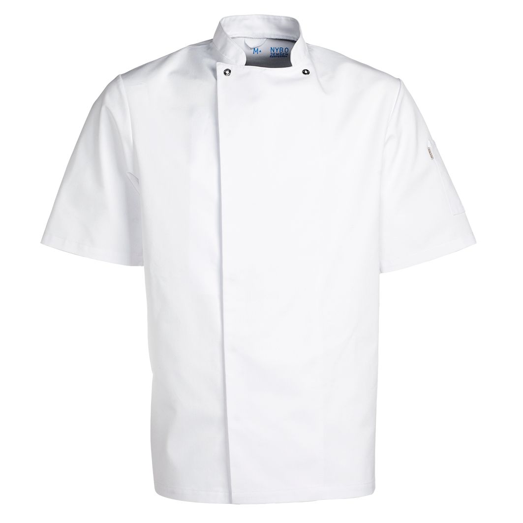 Nybo Vit Unisex Taste Kockjacka, Kortärmad, Slitstark och Smutsavvisande
