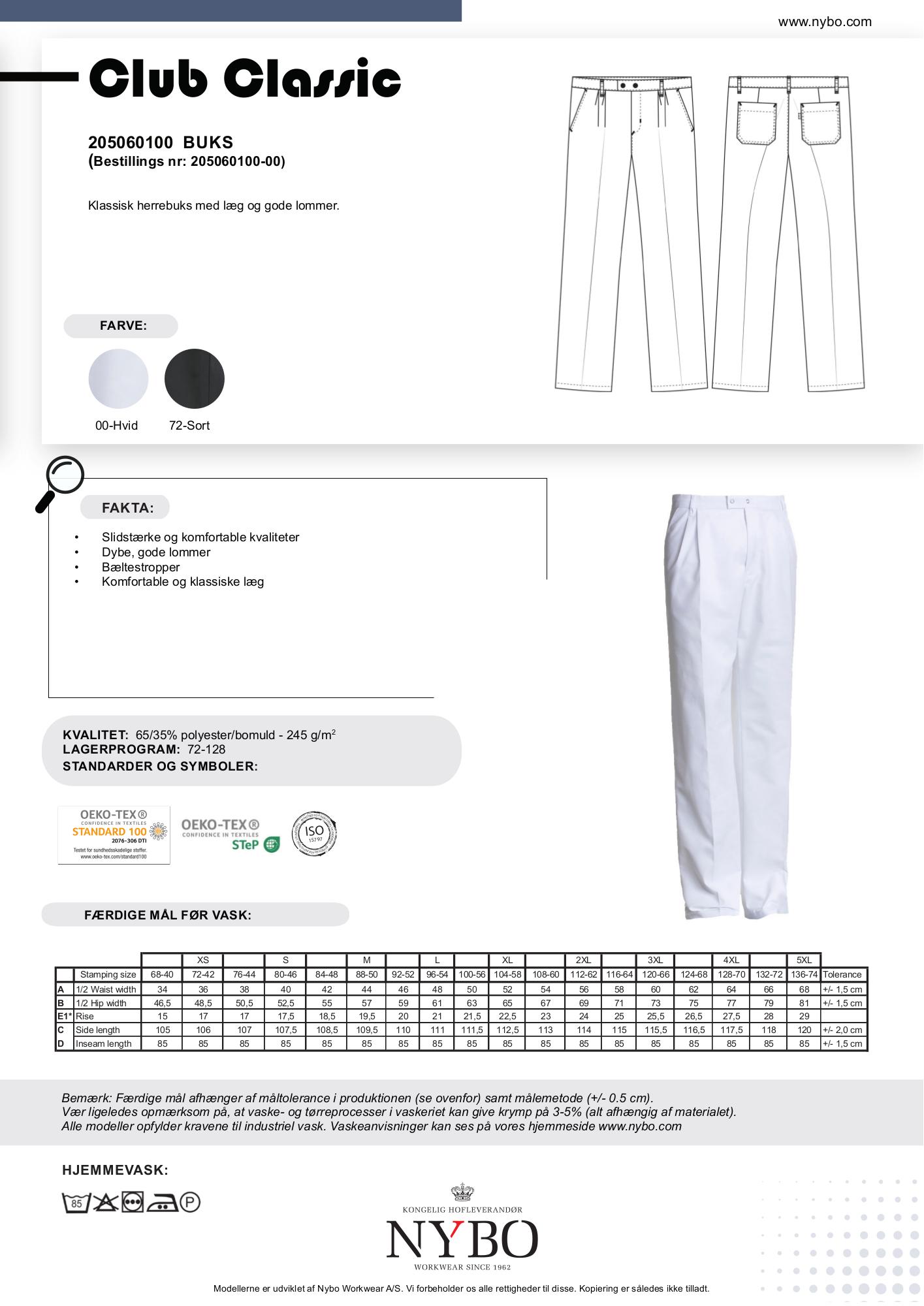 Nybo Vita Herrbyxor, Club-Classic, Klassisk Design