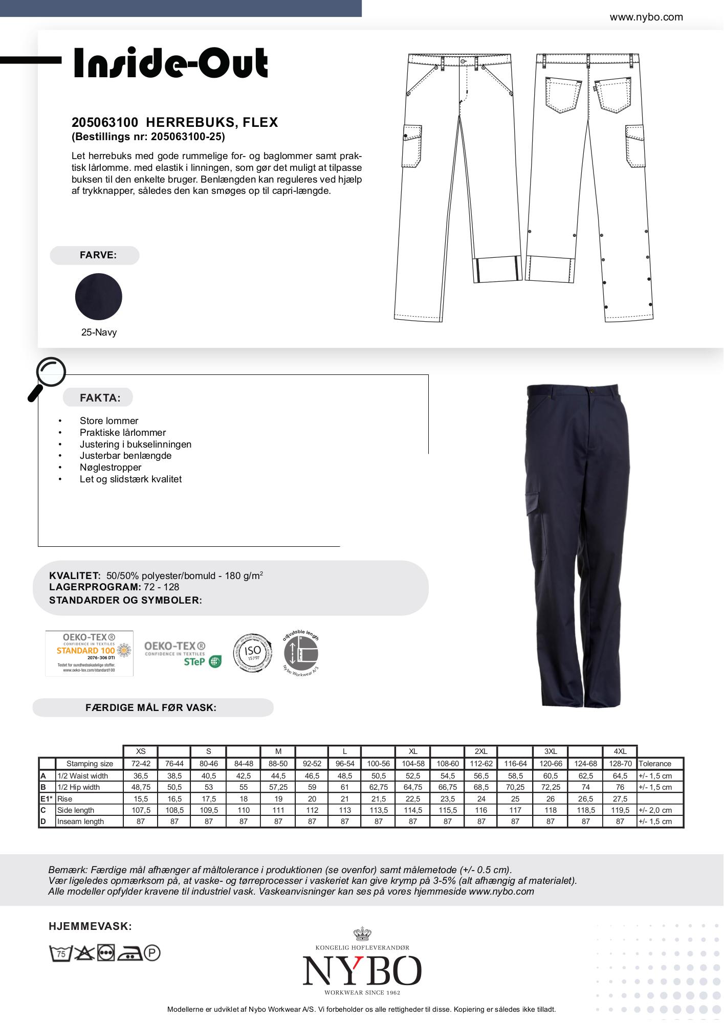 Nybo Blue Shadow Herrbyxor Inside-Out Flex, Justerbar längd