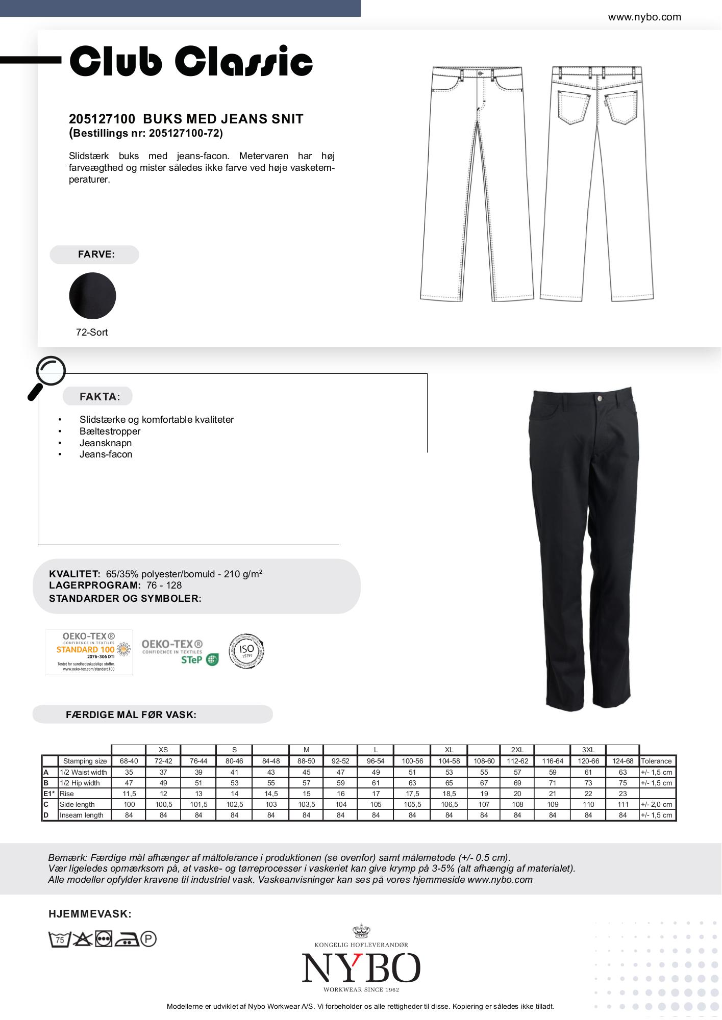 Nybo Svarta Herr Club-Classic Jeansbyxor, slitstarka