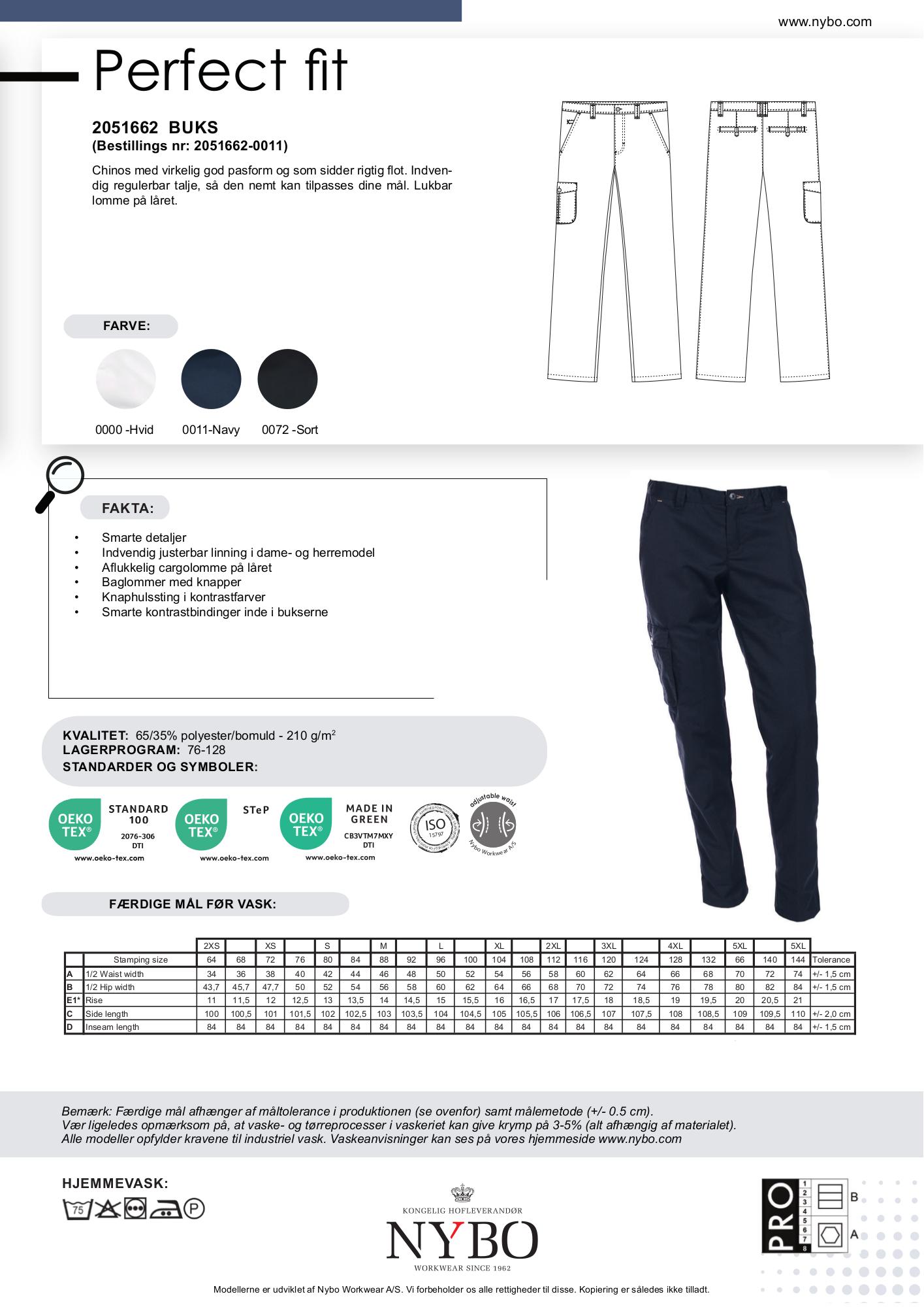 Nybo Navy Herrbyxa Perfect Fit Chino, Justerbar Midja, Slitstark