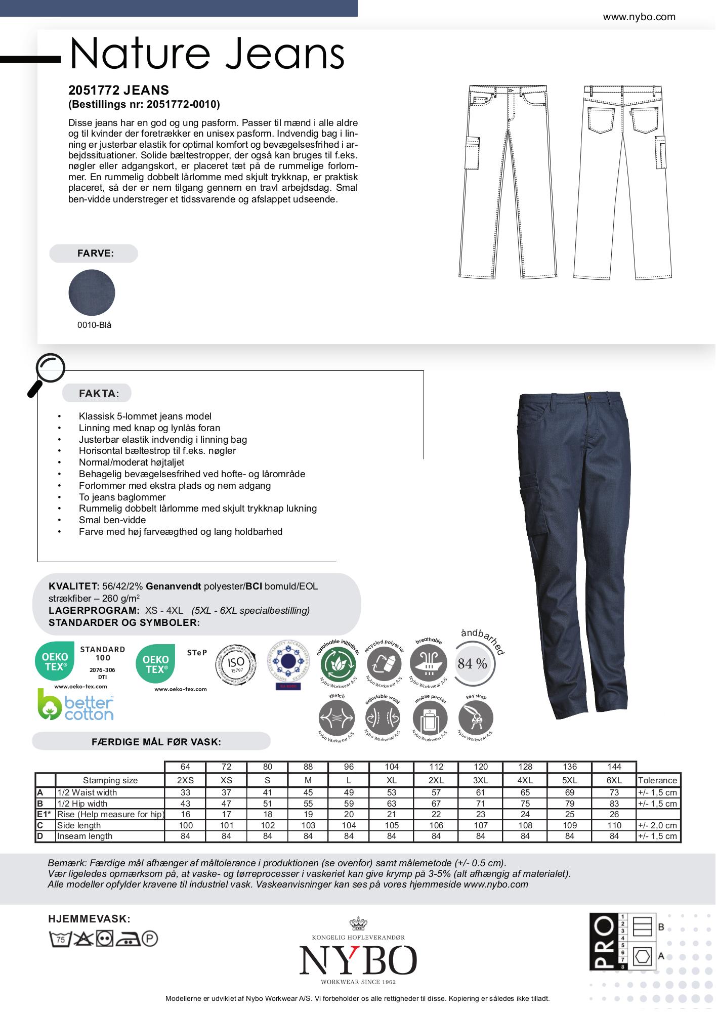Nybo Blå Herrjeans Nature Jeans — Slitstark, Hög komfort, Stretch