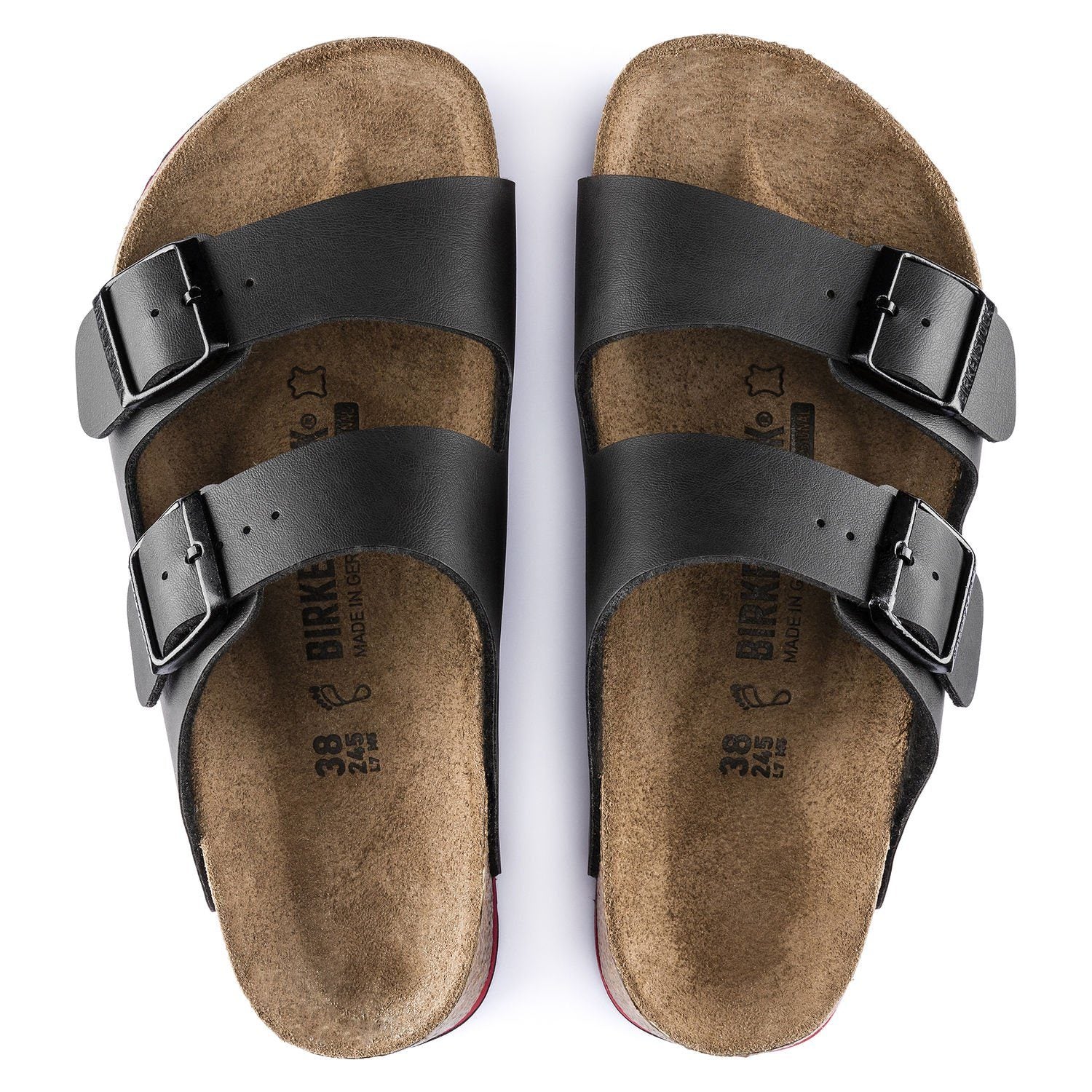 Svart Arizona-sandal från Birkenstock med halksäkra sulor