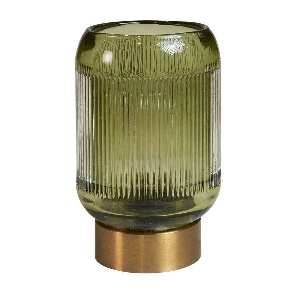 LED-lampa med rillor – Elegant lösning i grönt glas