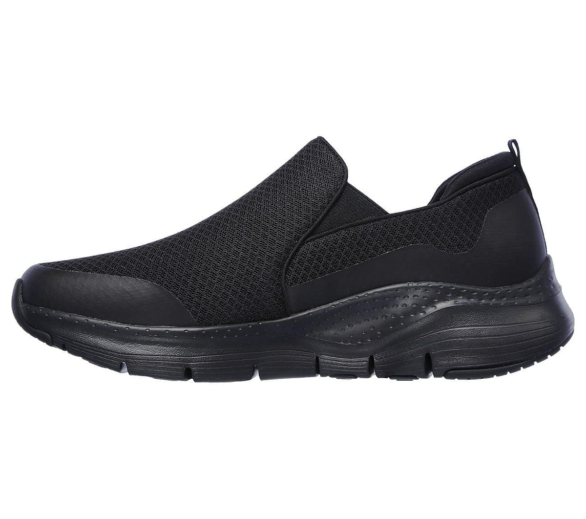 Svarta breda herrtofflor från Skechers