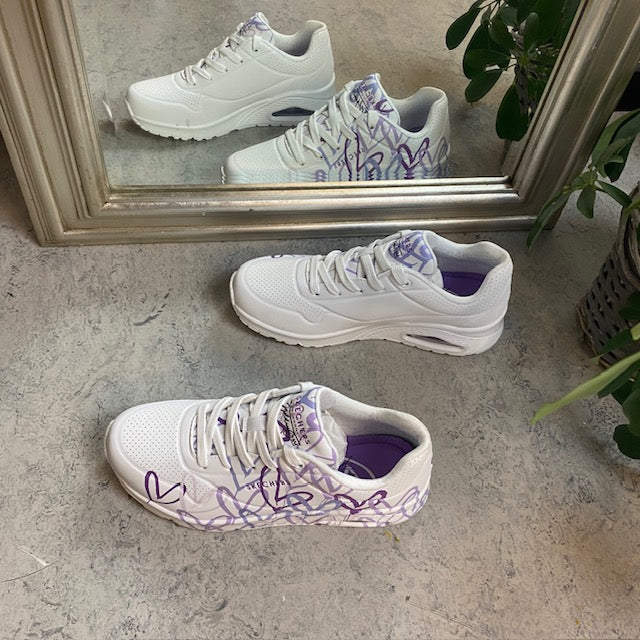 Lila hjärtskor från Skechers