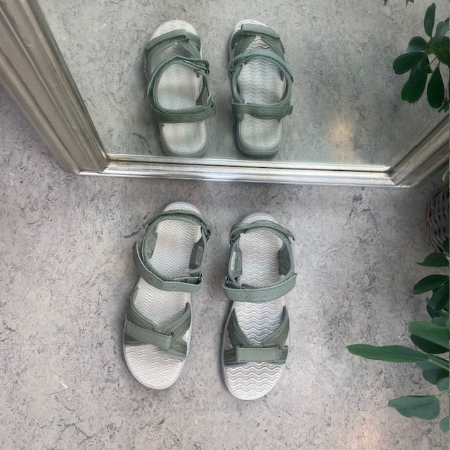 Olivgrön sportsandal med 3 kardborreband