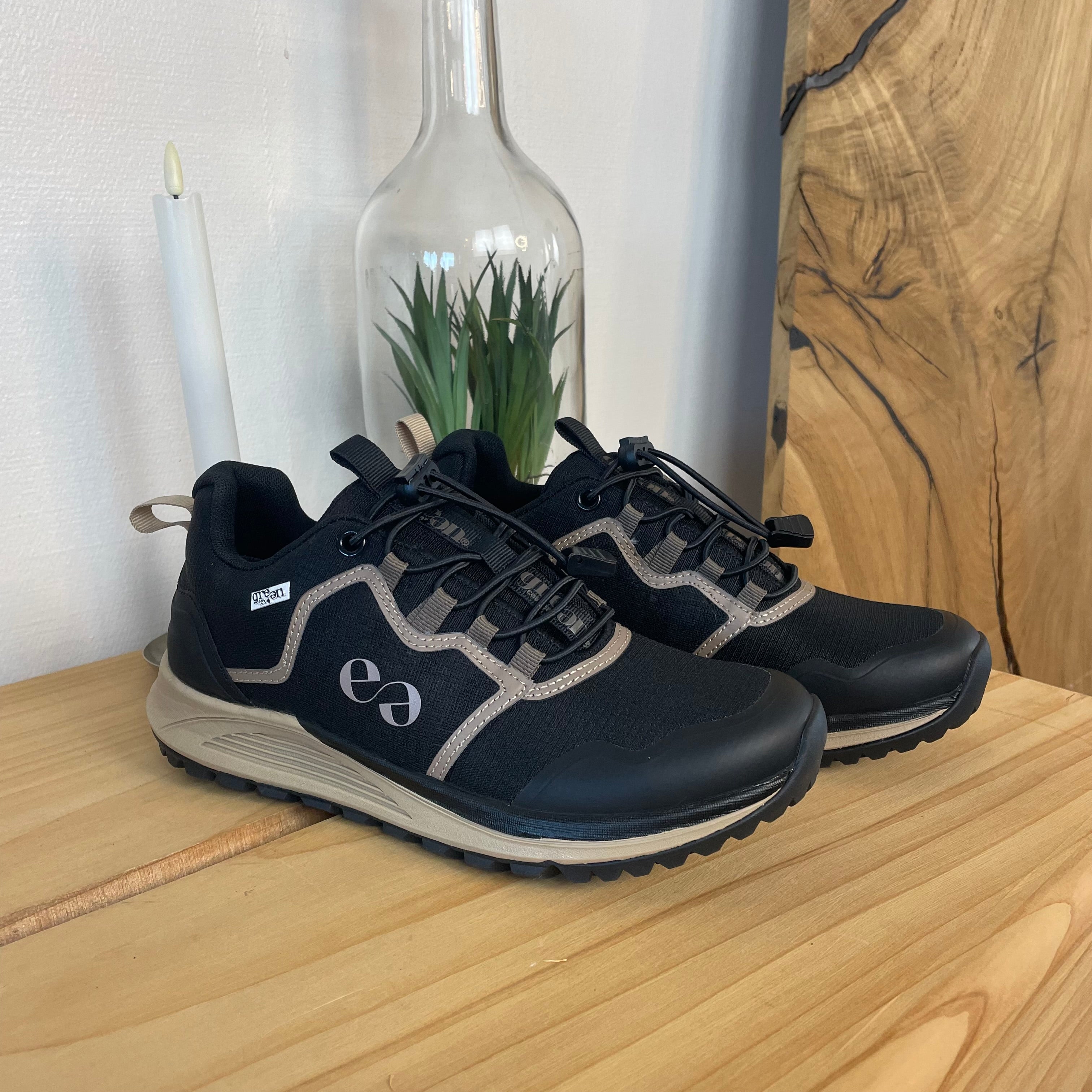 Green Comfort outdoorsko – svart med H-läst, hålfotsstöd & GreenTex