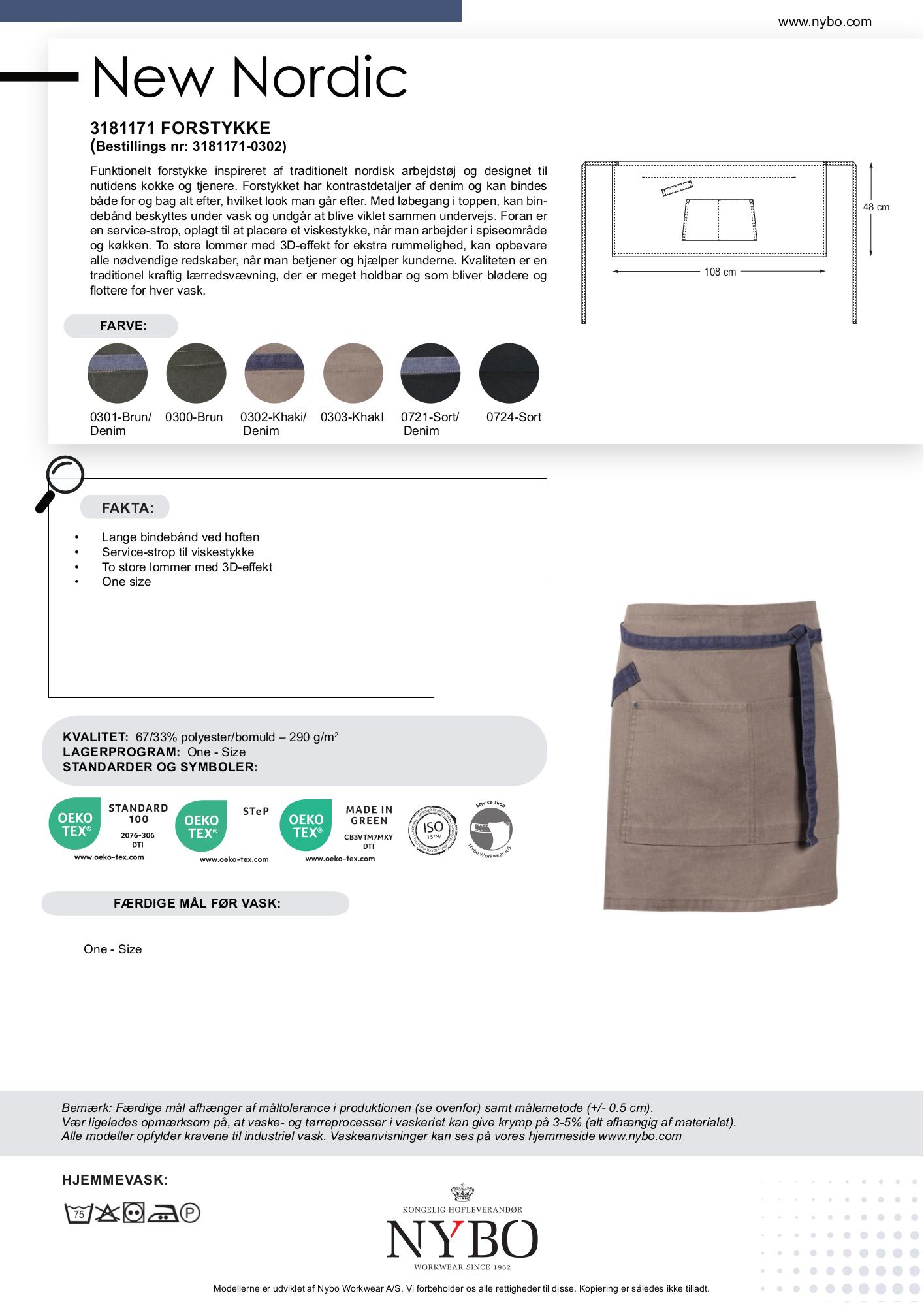 Nybo Khaki/Denimblå Unisex New Nordic Förkläde, Hållbart, Stora Fickor