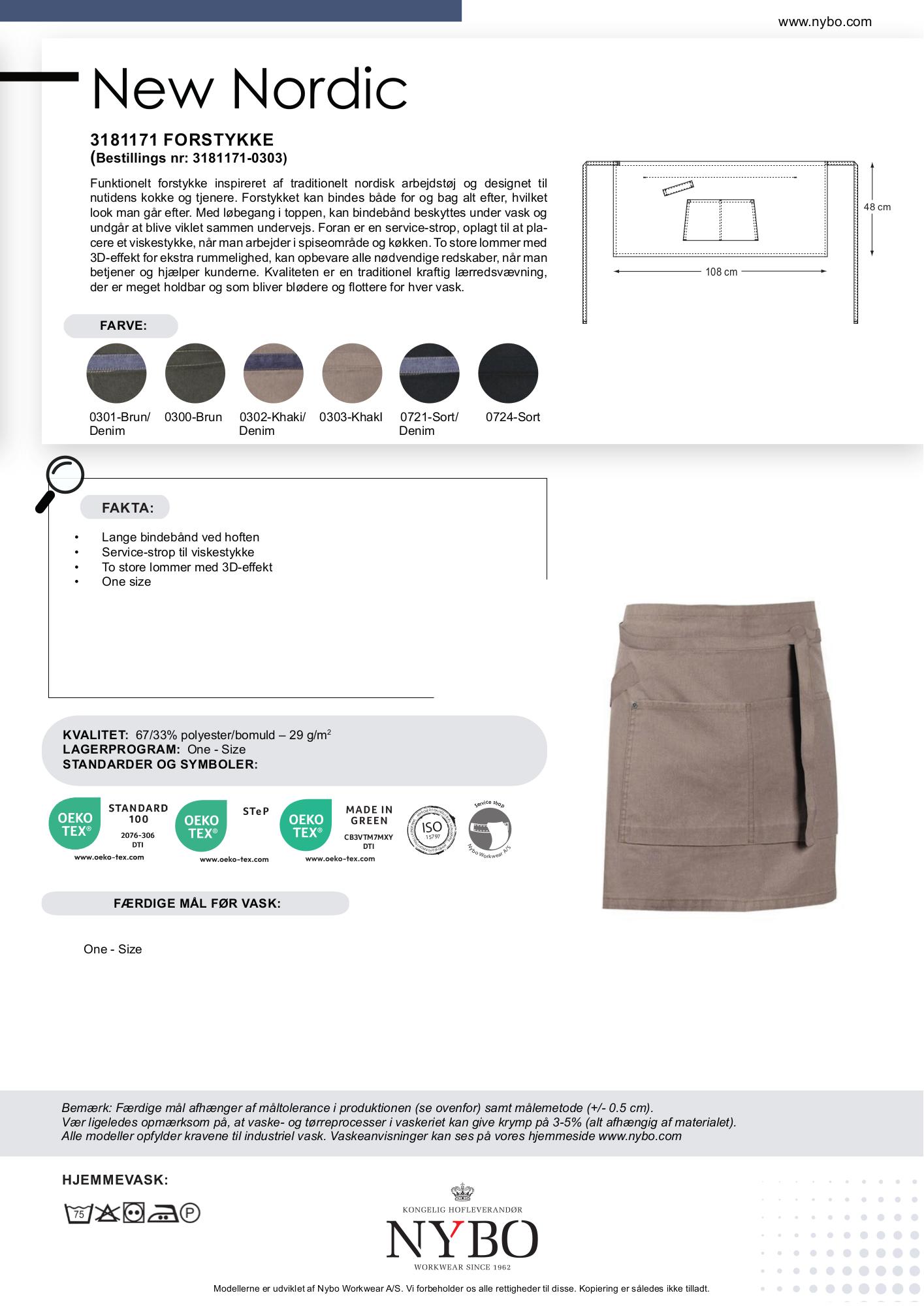 Nybo Khaki Unisex New Nordic förkläde — hållbart, 3D-fickor