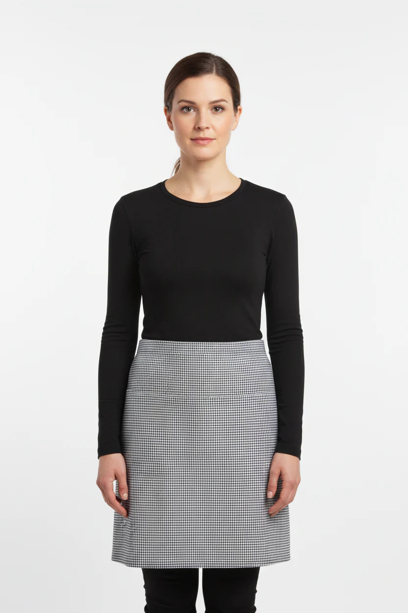 Nybo Svartvit Pepita Unisex Pick-Up-förkläde — Knytband, Bageri- och Kockförkläde