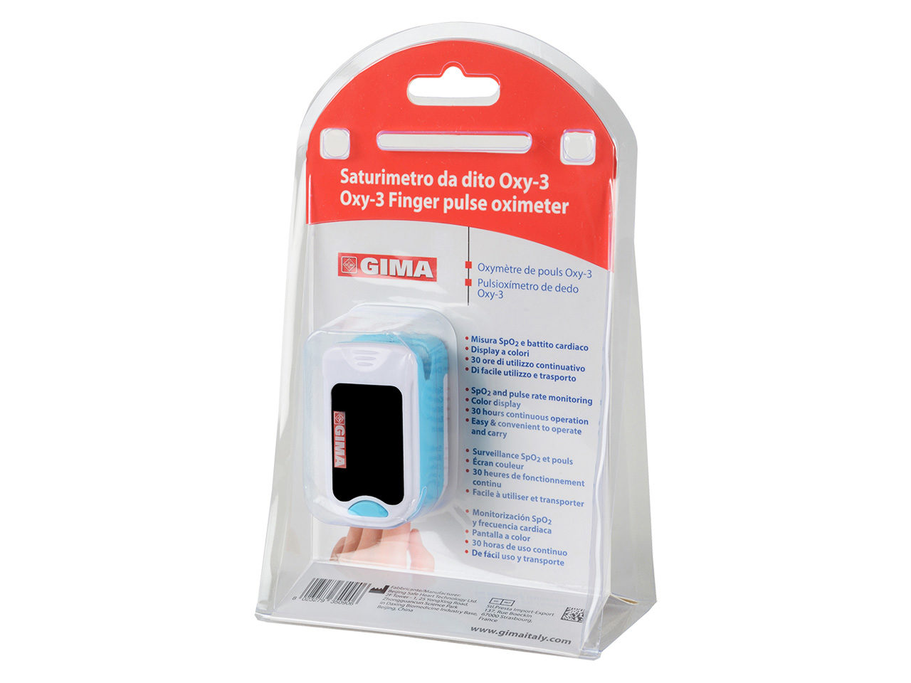 Oximeter mäter syrehalten i blodet