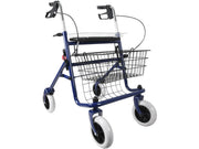 Blå hopfällbar rollator
