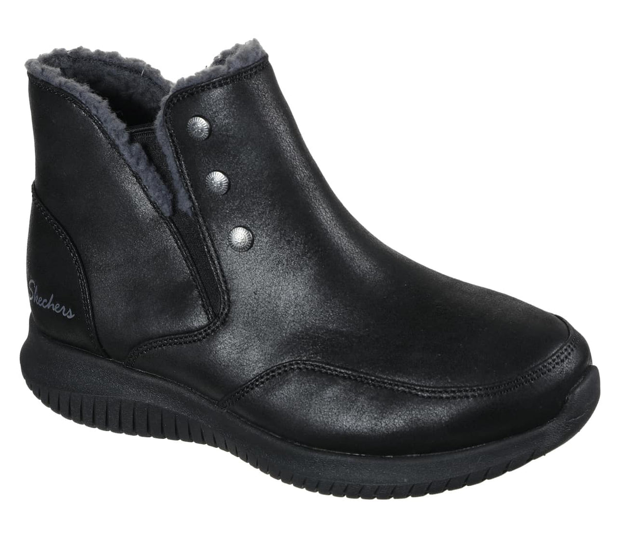 Svart fodrad ankelstövel från Skechers