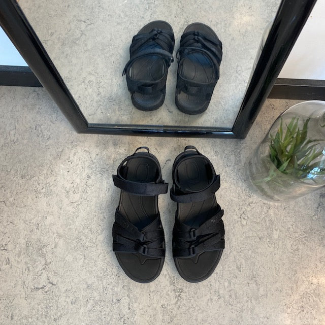 Teva Tirra – smart svart sandal från Teva med bra fotvalvsstöd