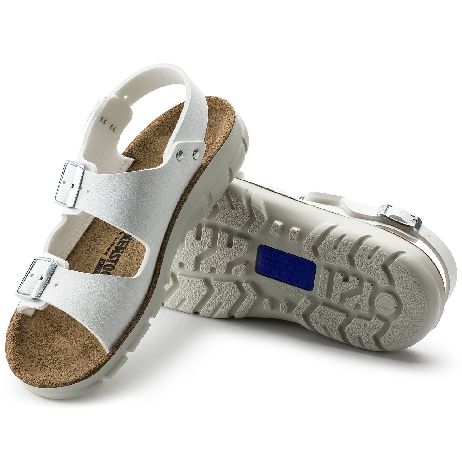Vit Birkenstock Kano-sandal med halkfria sulor.