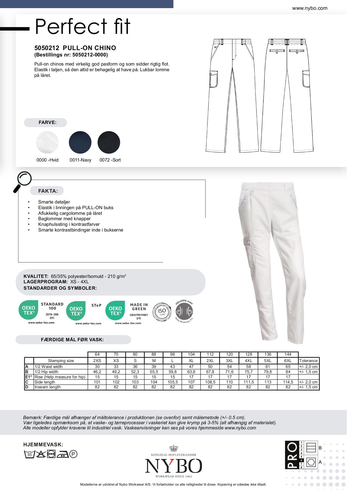 Nybo Vit Unisex Delight Kockjacka, Tryckknapp, Slitstark