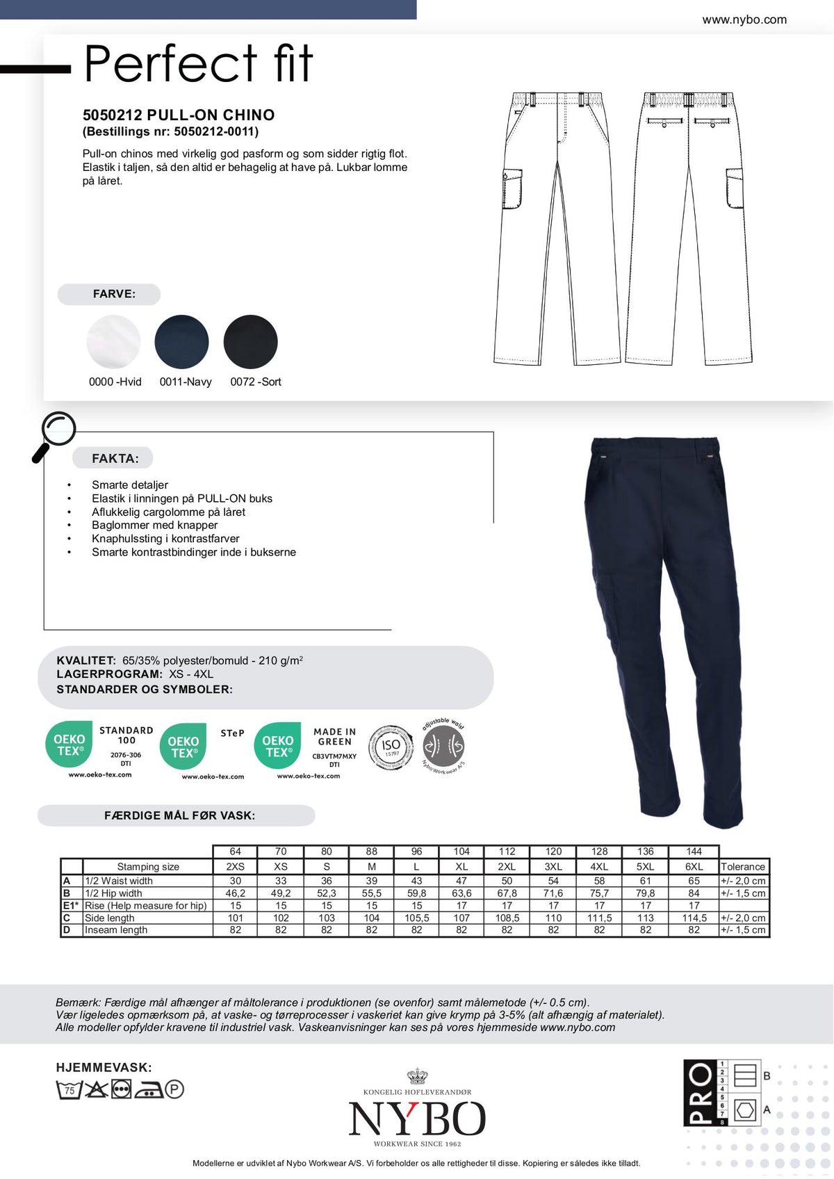 Nybo Navy Unisex Perfect Fit Chinos