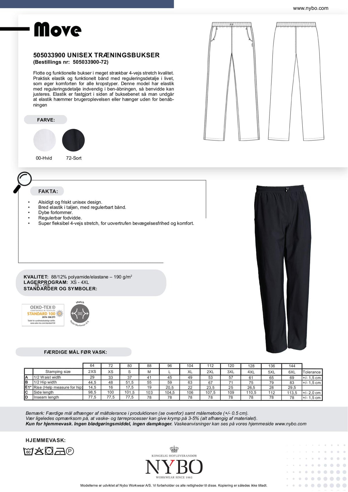 Nybo Svarta Unisex Move Träningsbyxor