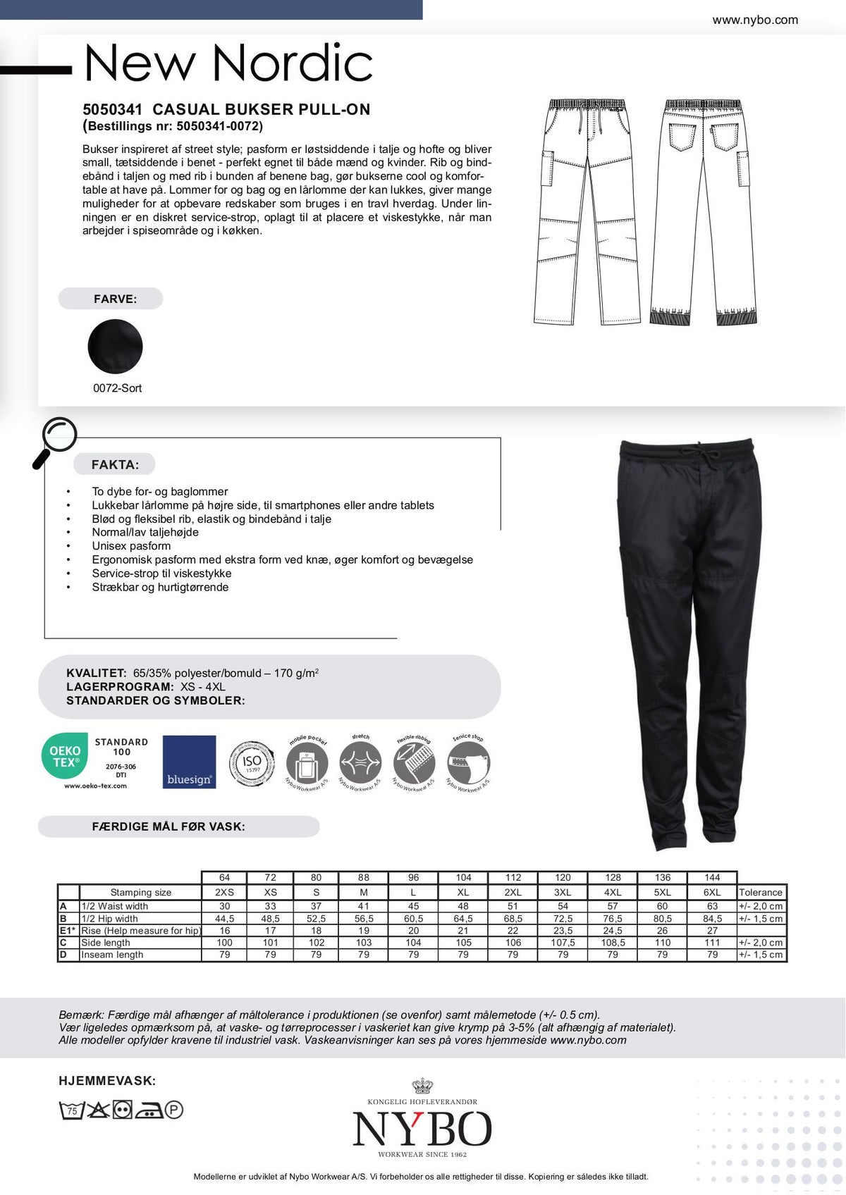 Nybo Svarta Unisex New Nordic Byxor
