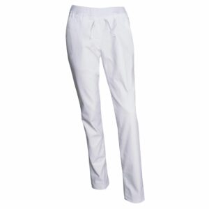 Nybo Hvide Unisex Harmonybukser, pull-on, stretch, figursmickrande passform