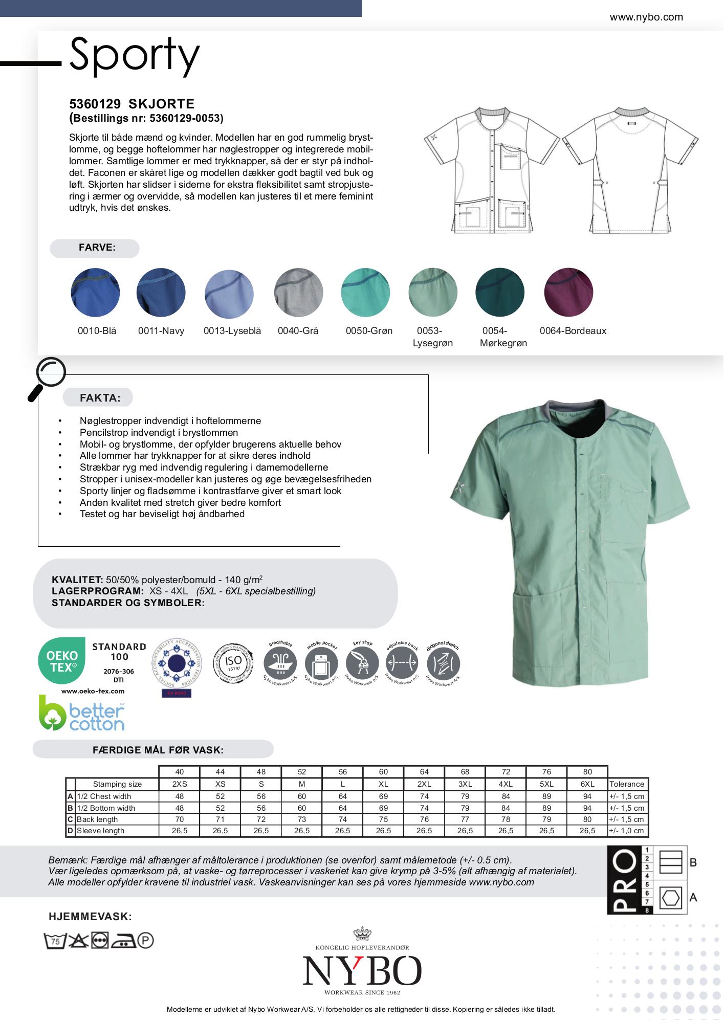Nybo Ljusgrön Unisex Sporty Tunika – Flexibel, Slitsar och Justerbara Ärmar