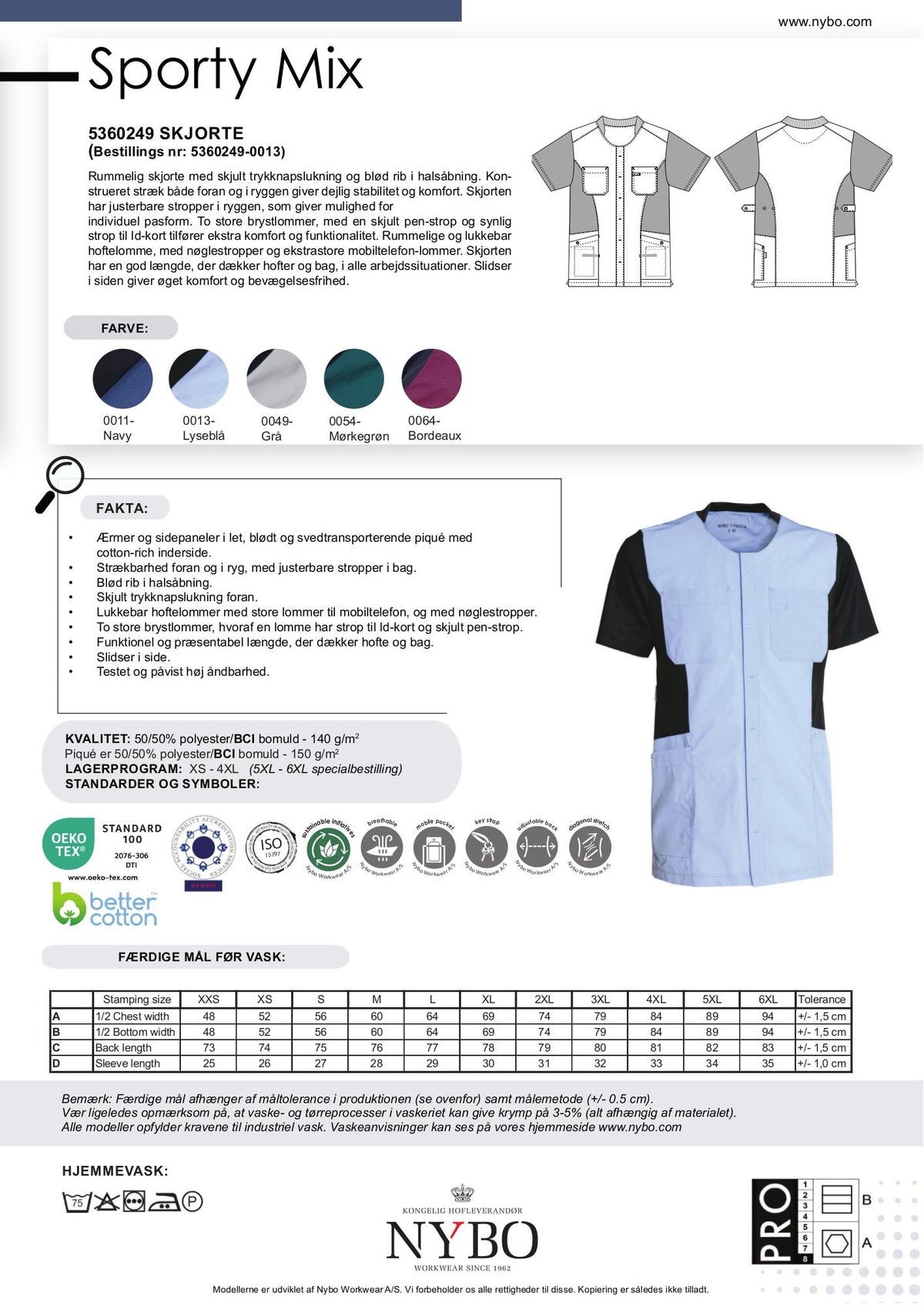 Nybo Ljusblå Unisex Sporty Mix Tunika