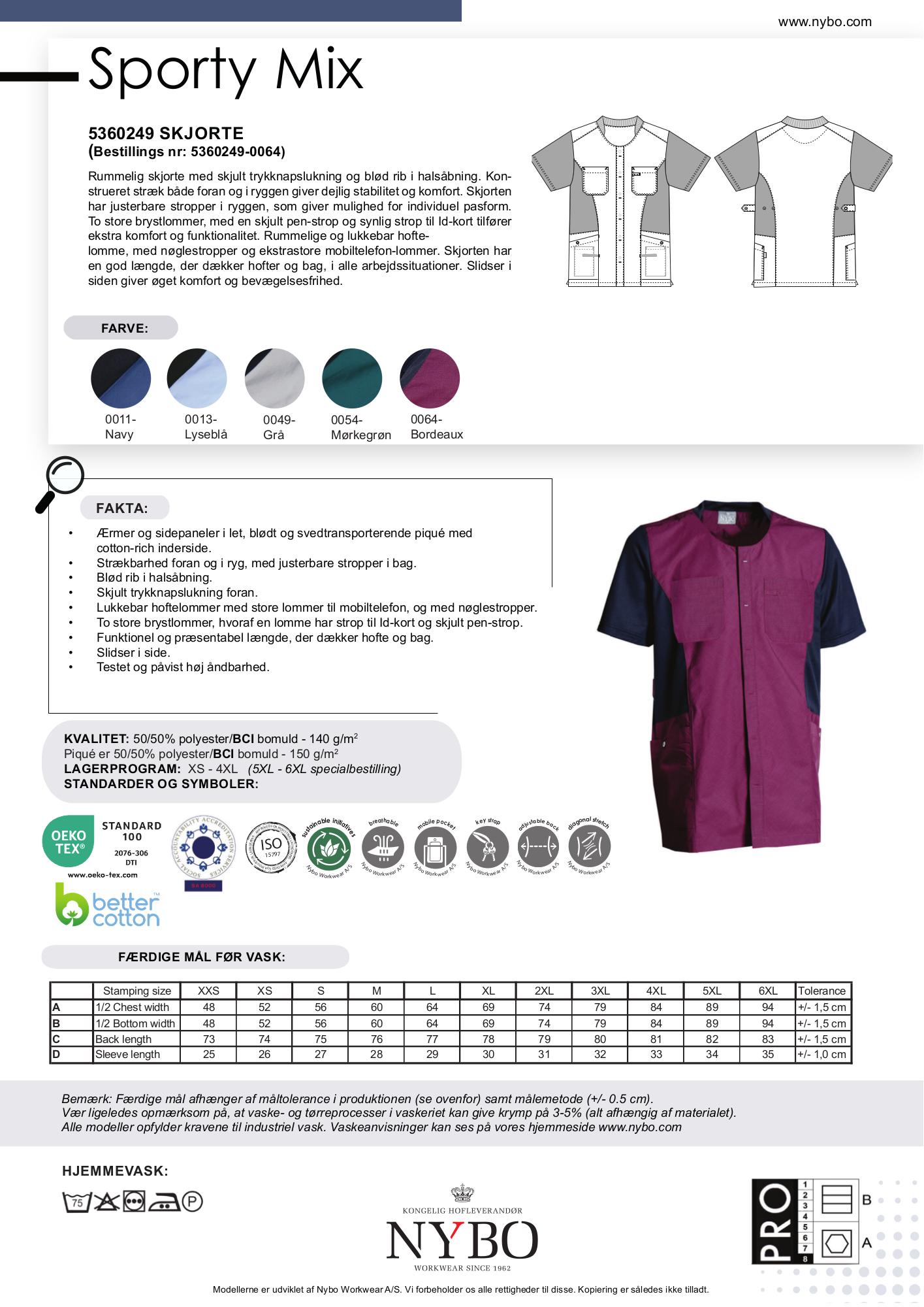 Nybo Bordeaux Unisex Sporty Mix Tunika — elastisk, andningsbar och bekväm