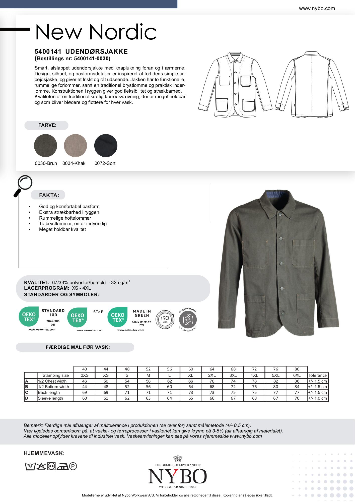 Nybo Brun Unisex New Nordic Utomhusjacka — bekväm, stretchbar och slitstark