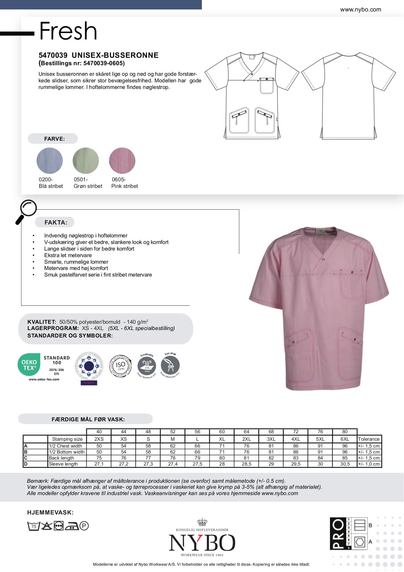 Nybo lime-randig unisex Fresh Busseronne, slitstark, justerbar passform