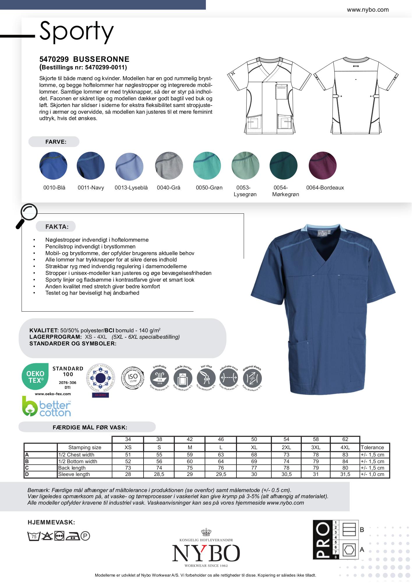 Nybo Navy Unisex Sportig Busseronne - Flexibel & Justerbar